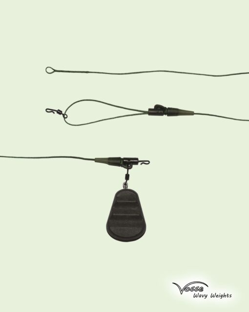 Lead free leader (sinking) 60 lb weight clip safety system